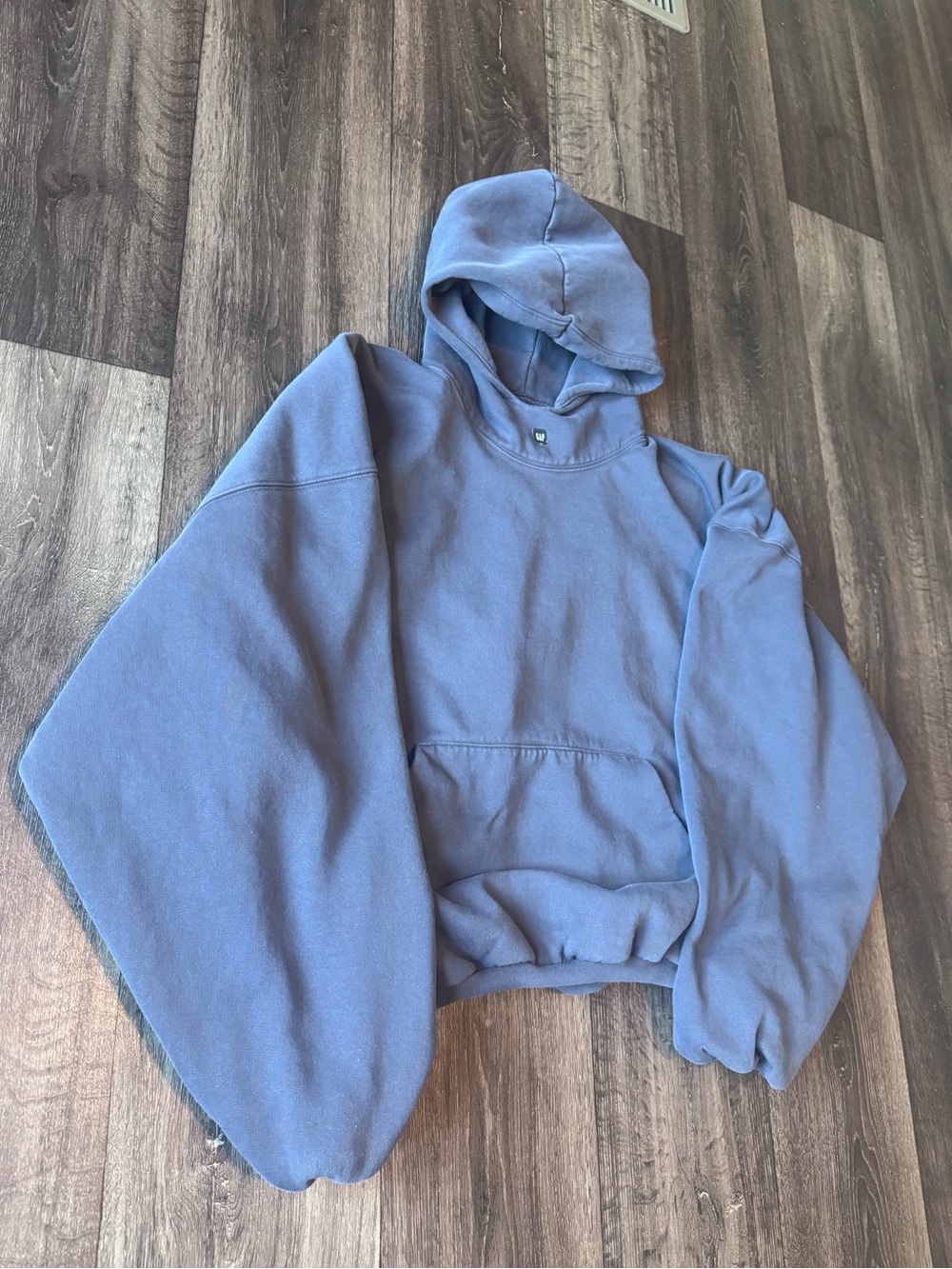 Yeezy Men's Washed Blue Crewneck Hoodie